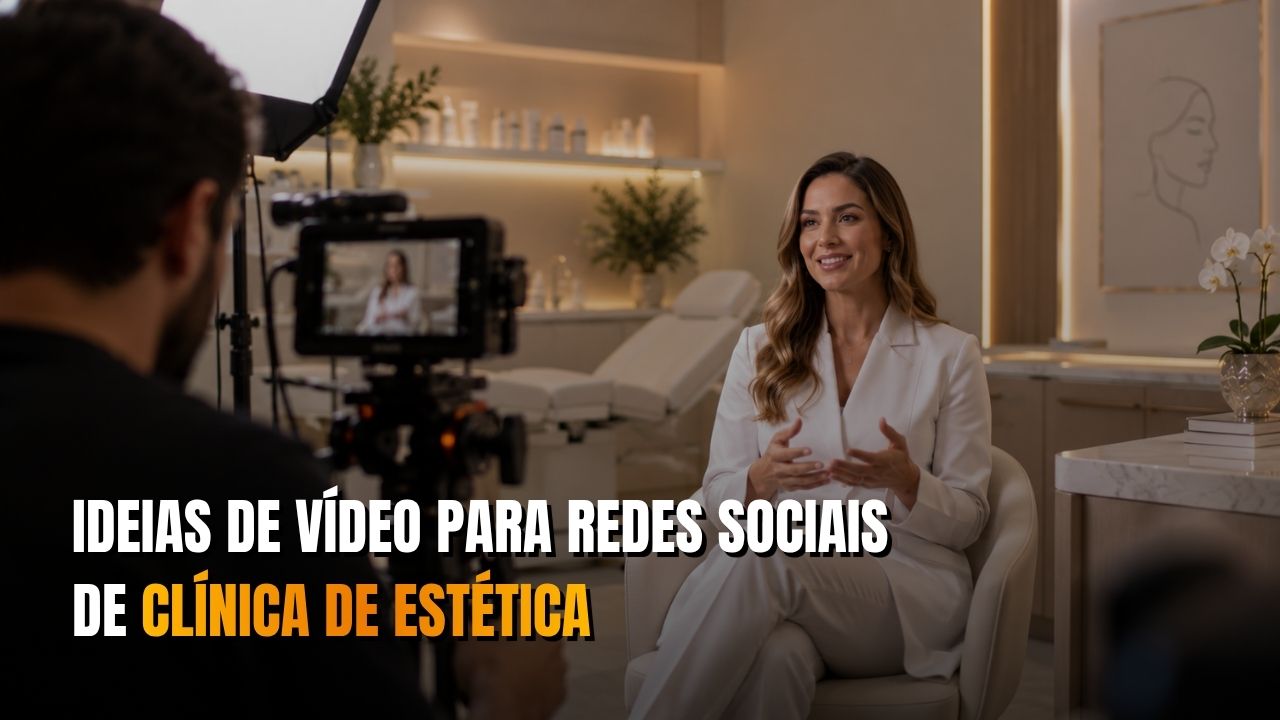 Gravação de vídeo para redes sociais em clínica de estética
