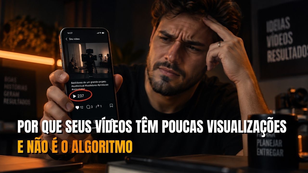 Vídeo com poucas visualizações exibido na tela do celular